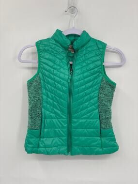 Cedar Rose Teal Green Quilted Puffer Vest Kids Medium